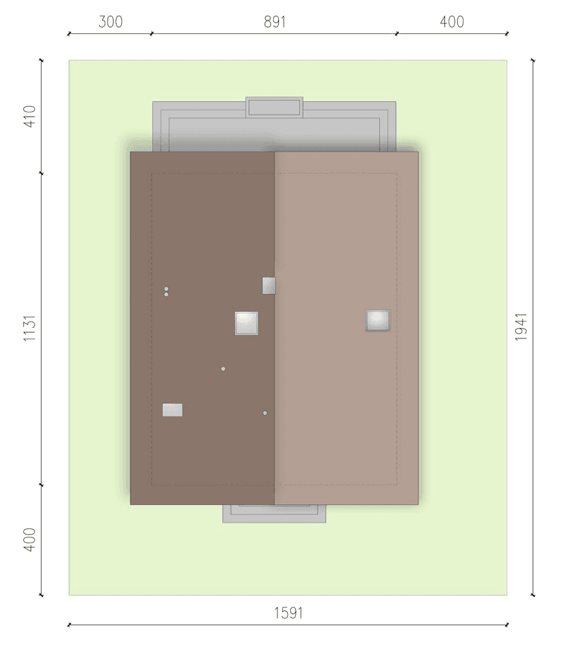 rzut usytuowania domu jednorodzinnego Lungo 6