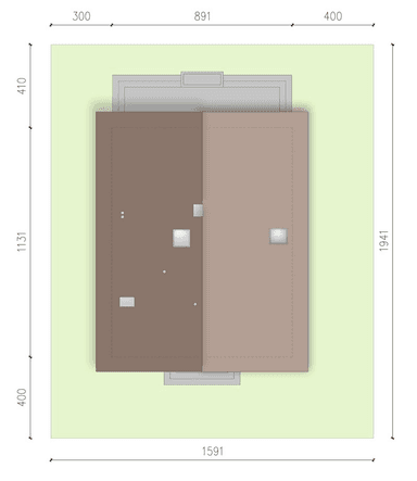 rzut usytuowania domu jednorodzinnego Lungo 6