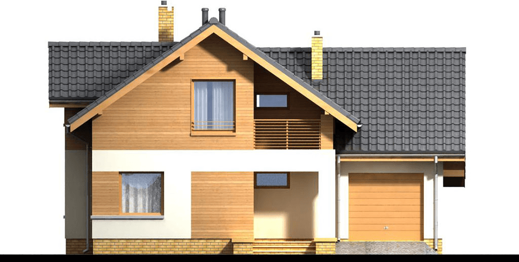 Elewacja frontowa domu jednorodzinnego Macchaito