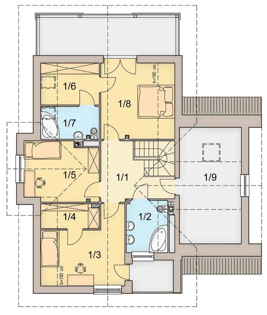 Rzut poddasza domu jednorodzinnego Macchiato
