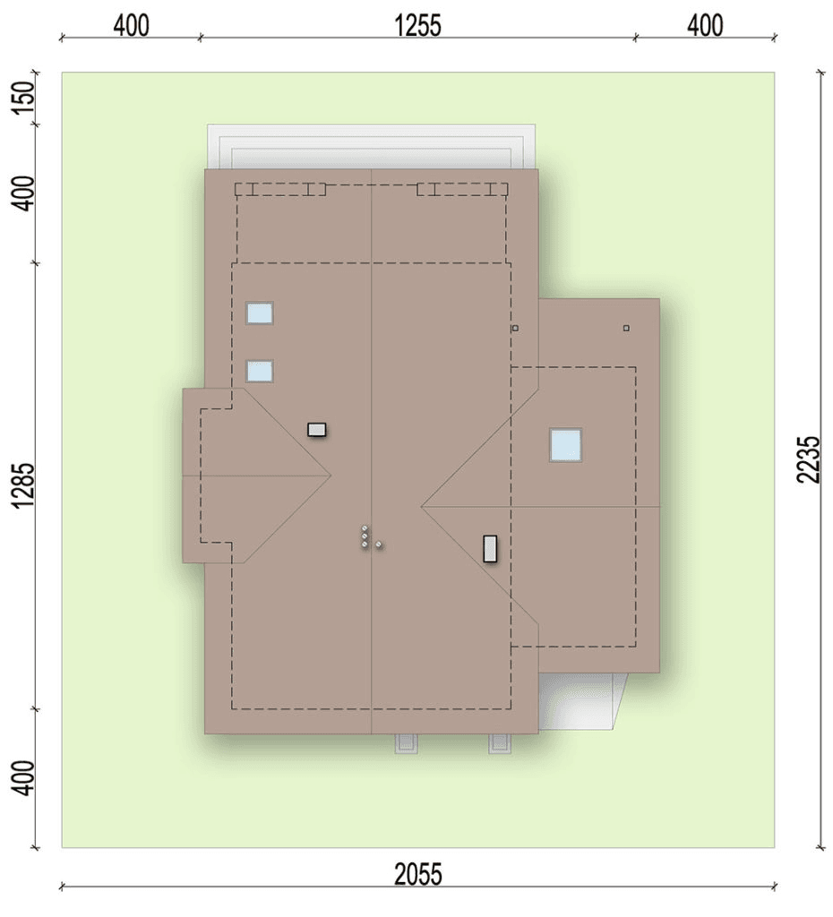 Rzut usytuowania domu jednorodzinnego Macchiato na działce