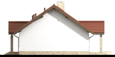 Elewacja prawa domu jednorodzinnego Makadamia