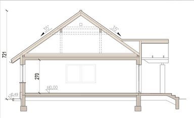 Przekrój domu jednorodzinnego Makdamia