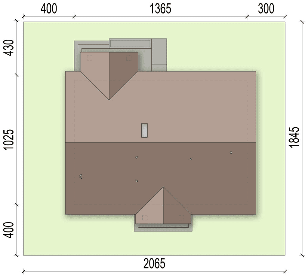 Rzut usytuowania domu jednorodzinnego Makadamia na działce