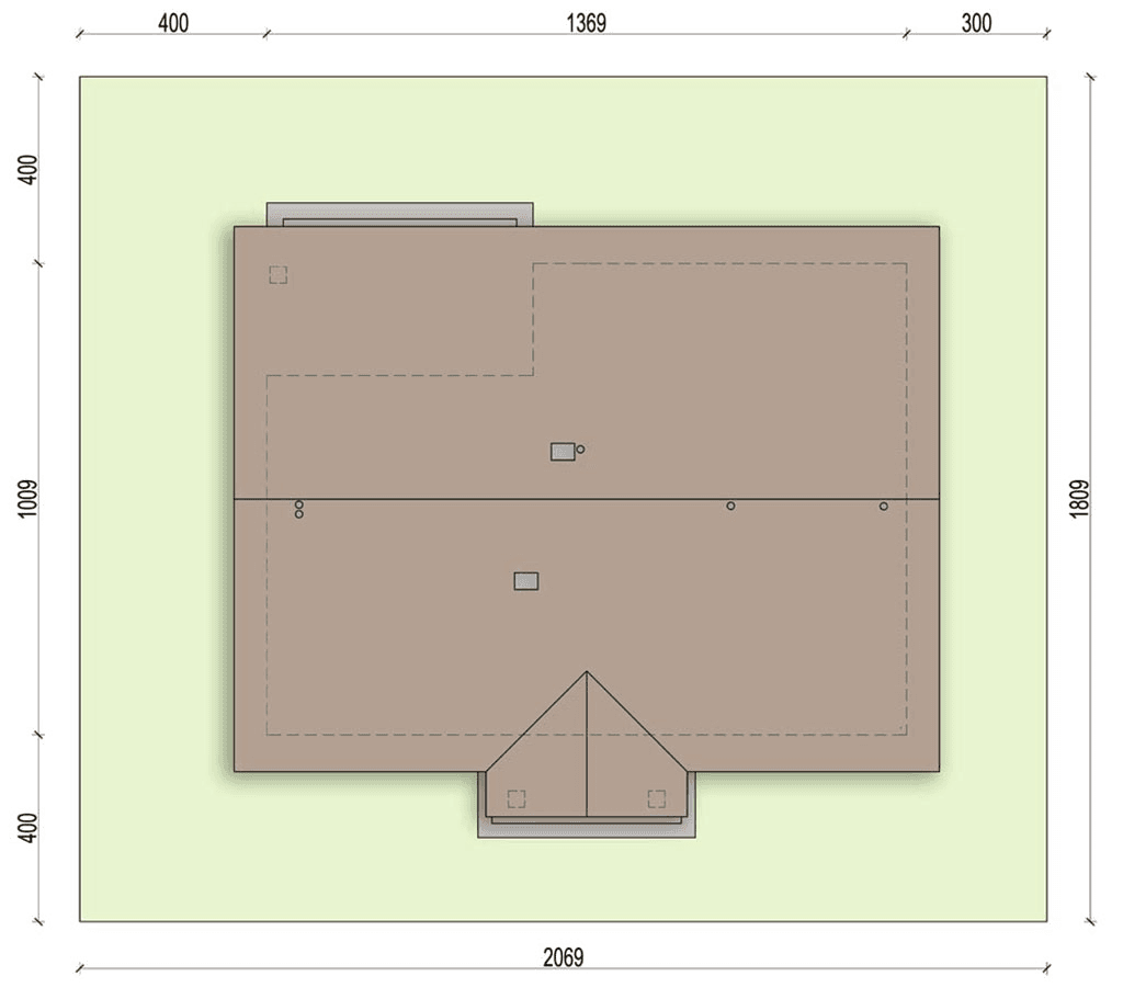 rzut usytuowania domu jednorodzinnego Malibu 2