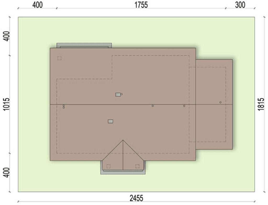 Rzut usytuowania domu jednorodzinnego Malibu 2 G1 na działce