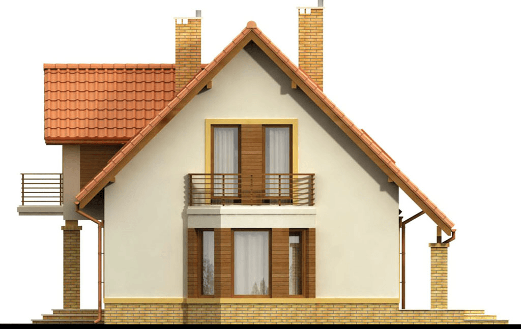 Elewacja prawa domu jednorodzinnego Mango