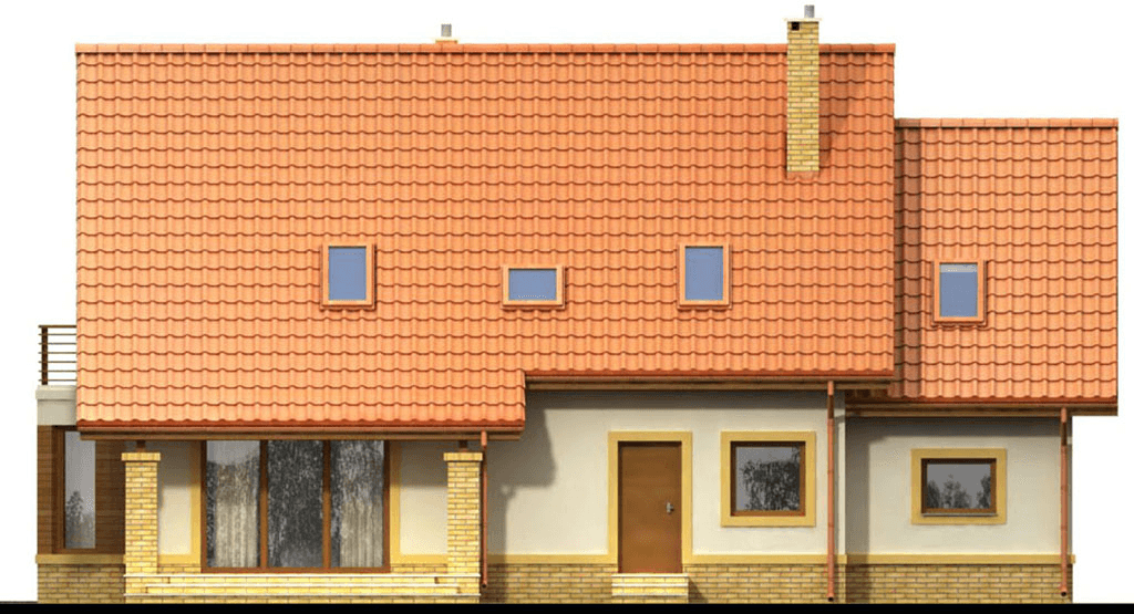 Elewacja tylna domu jednorodzinnego Mango