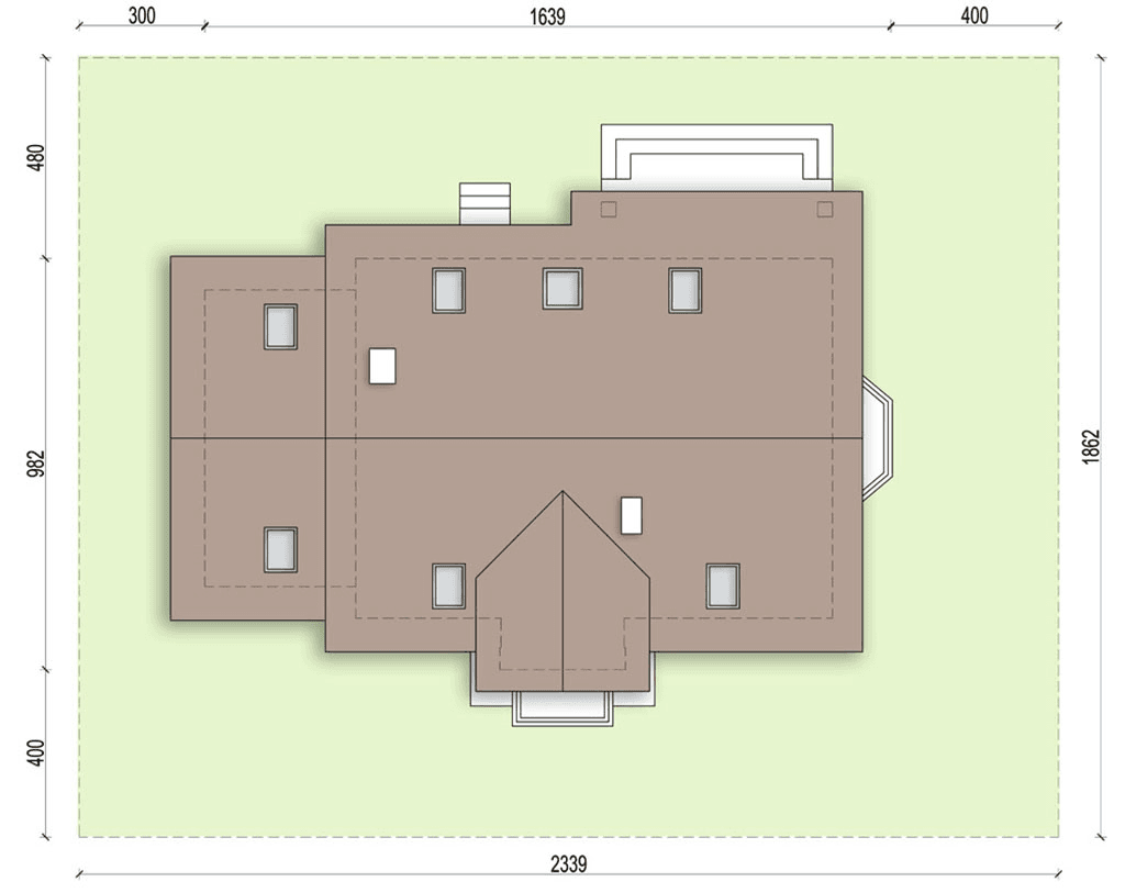 Przekrój domu jednorodzinnego Mango