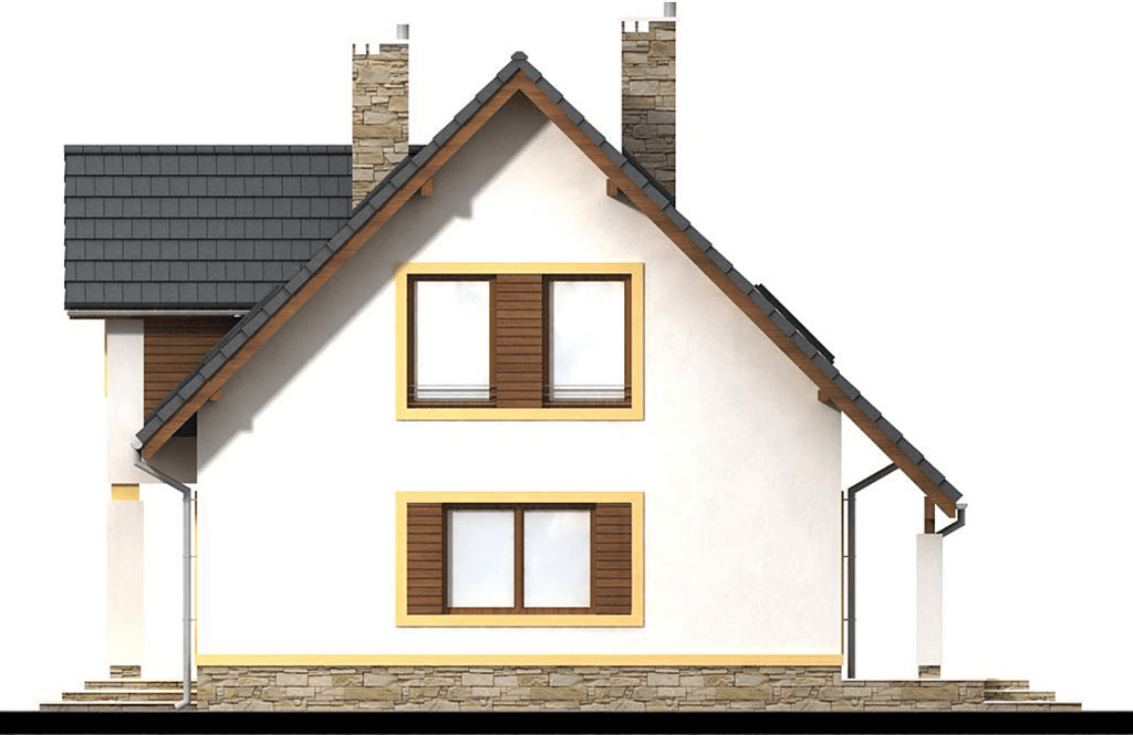 Elewacja prawa domu jednorodzinnego Marcello