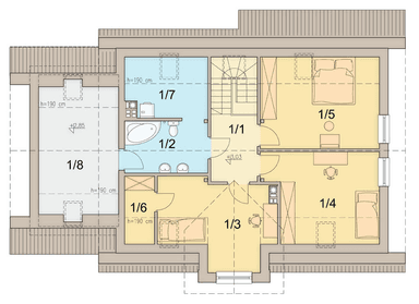 rzut poddasza domu jednorodzinnego Marcello 2