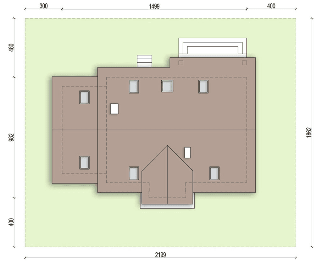 rzut usytuowania domu jednorodzinnego Marcello 2