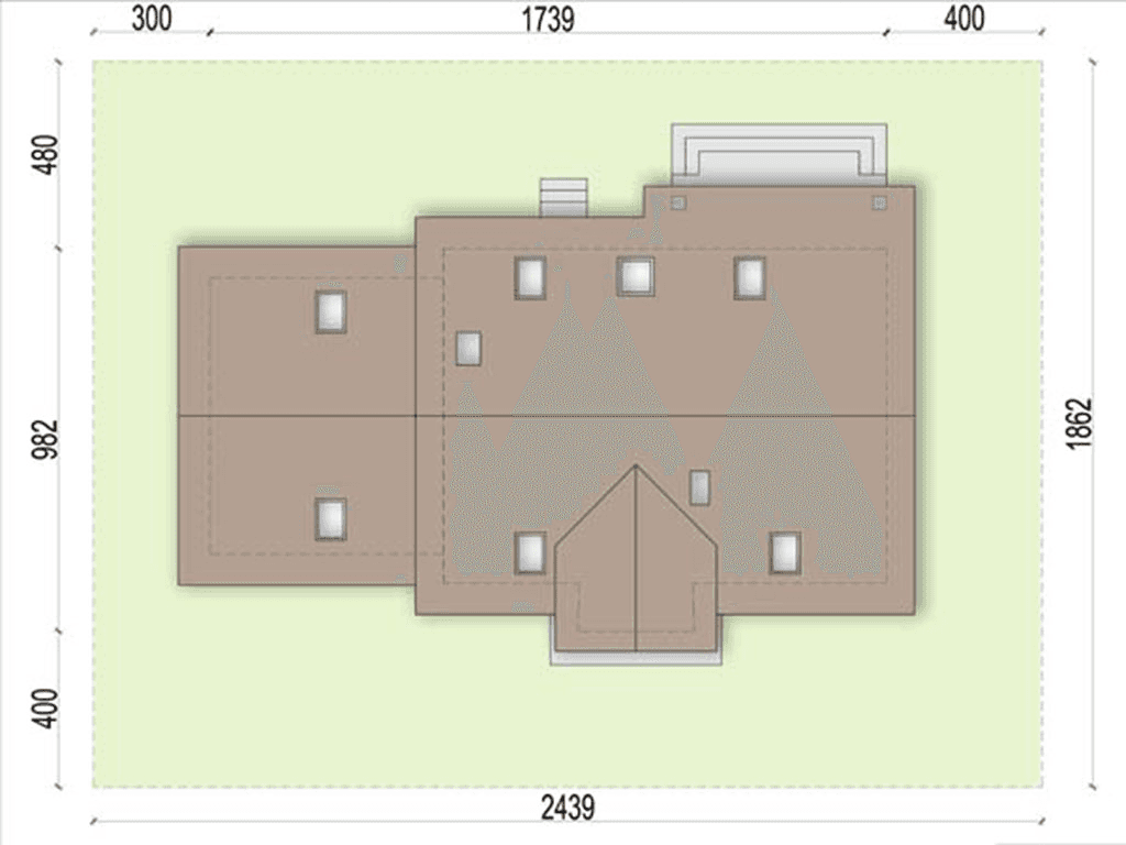 rzut usytuowania domu jednorodzinnego Marcello 2 G2