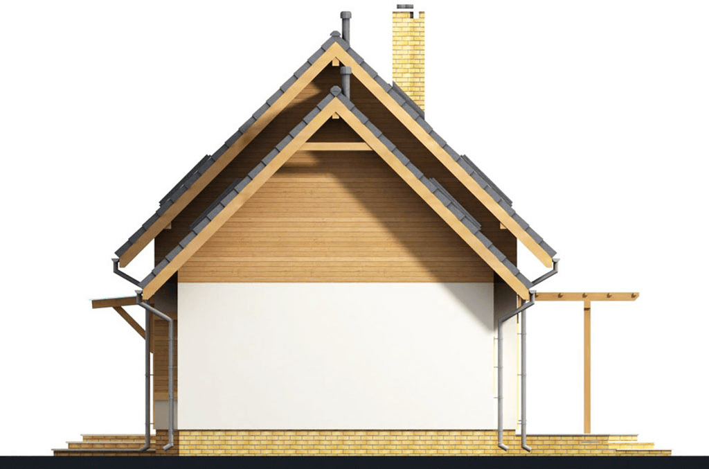 Elewacja prawa domu jednorodzinnego Migdał 2