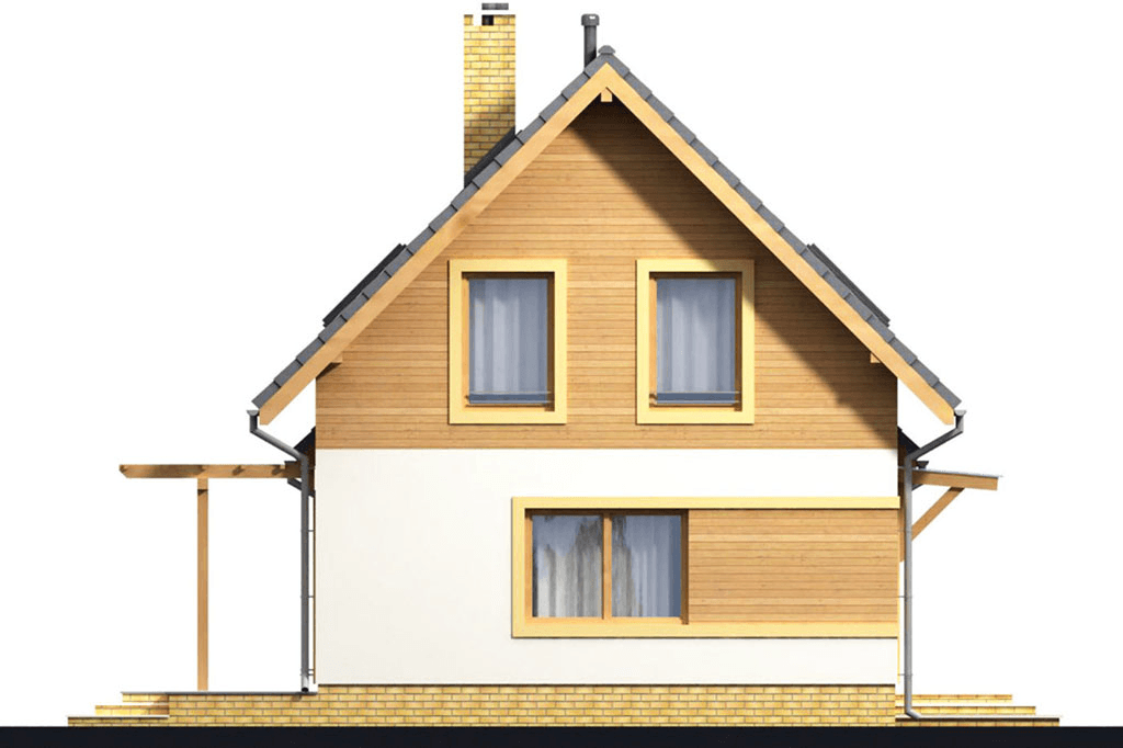 Elewacja lewa domu jednorodzinnego Migdał 2