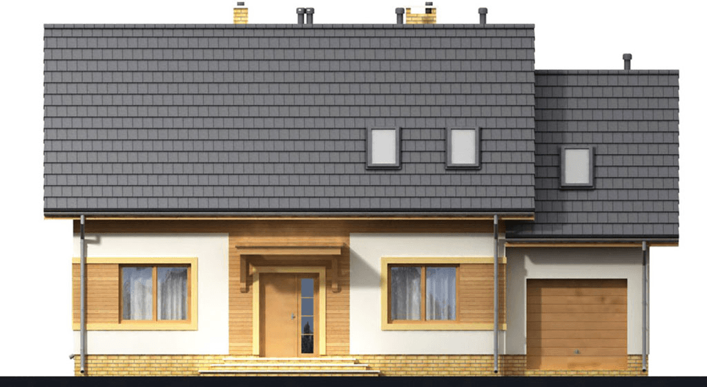 Elewacja frontowa domu jednorodzinnego Migdał 2