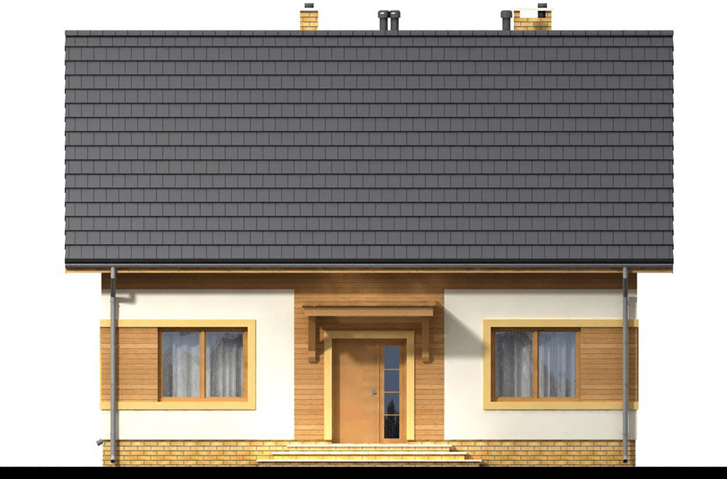 Elewacja frontowa domu jednorodzinnego Migdał