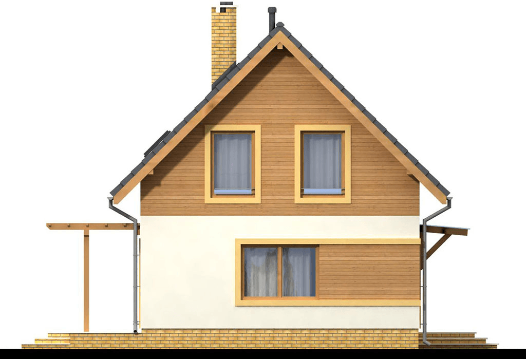 Elewacja lewa domu jednorodzinnego Migdał