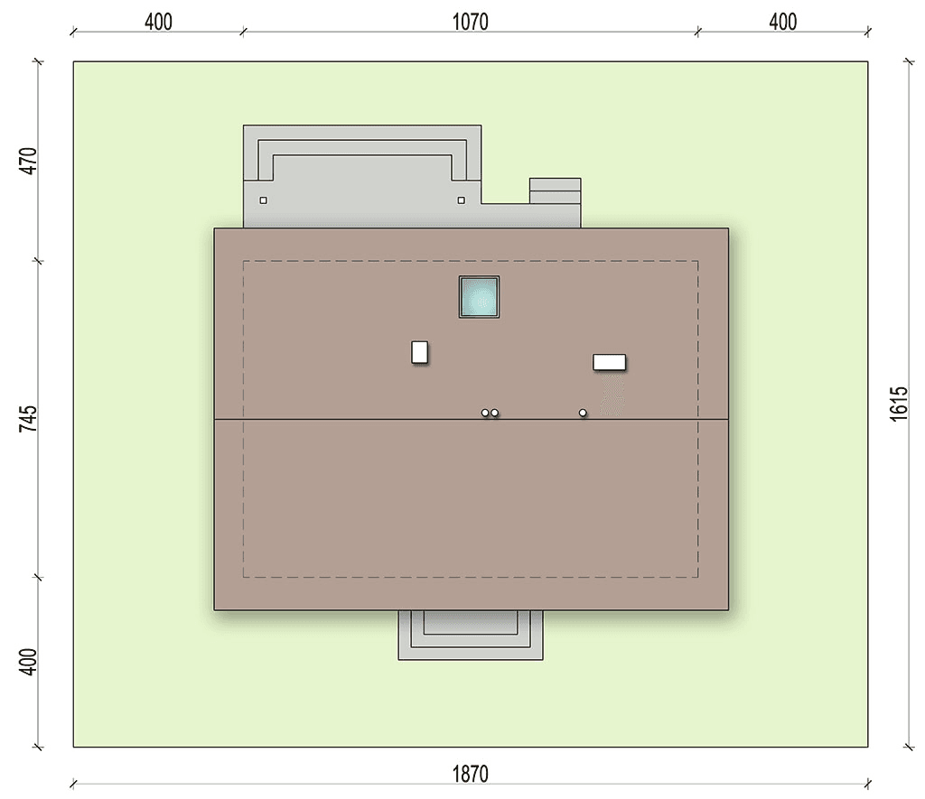 Rzut usytuowania domu jednorodzinnego Migdał na działce