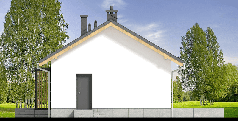 elewacja prawa domu jednorodzinnego Mirabelka