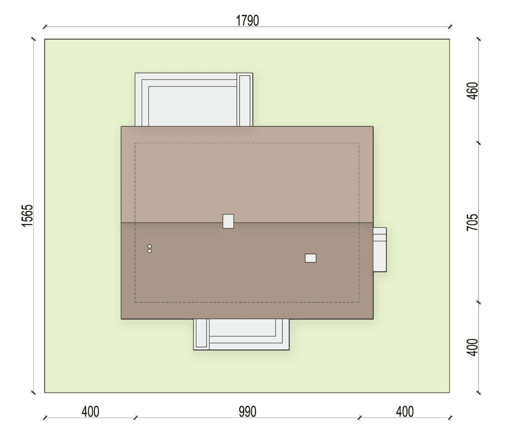 rzut usytuowania domu jednorodzinnego Mirabelka