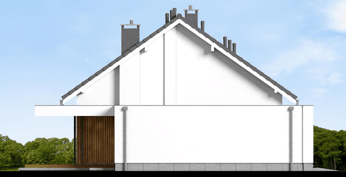 elewacja prawa domu jednorodzinnego Mochito