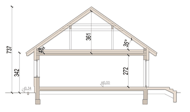 Przekrój domu jednorodzinnego Modello