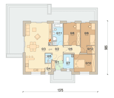 Rzut usytuowania domu jednorodzinnego Modello na działce
