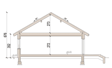 Przekrój domu jednorodzinnego Mokka 4s