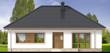 Elewacja frontowa domu jednorodzinnego Mokka 4s