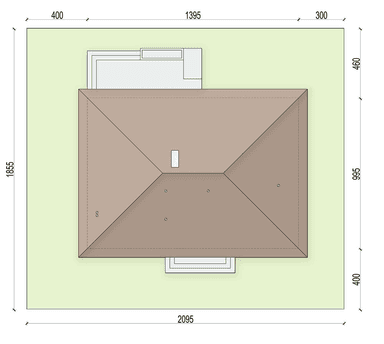 Rzut usytuowania domu jednorodzinnego Mokka 4s na działce