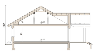 Przekrój domu jednorodzinnego Mokka 10