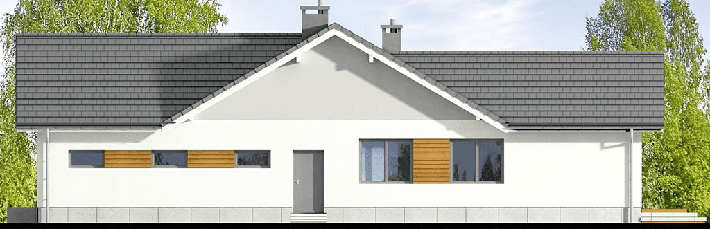 Elewacja prawa domu jednorodzinnego Mokka 10