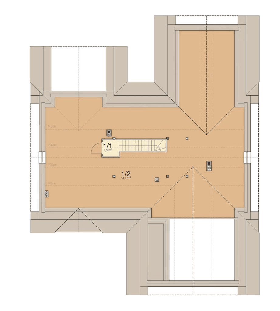 Rzut poddasza domu jednorodzinnego Mokka 10