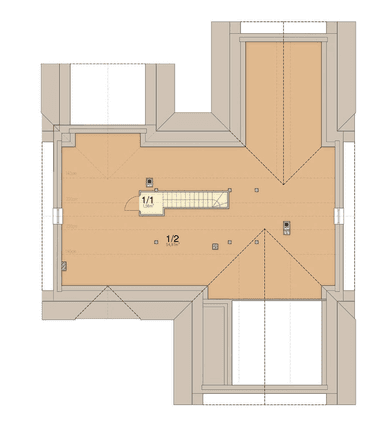 Rzut poddasza domu jednorodzinnego Mokka 10