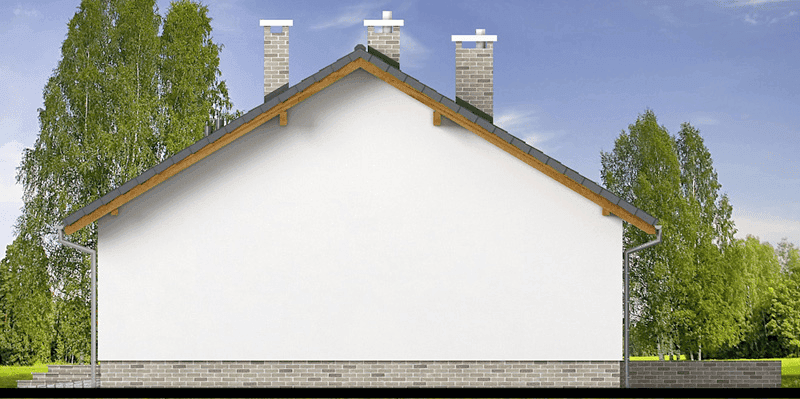 Elewacja prawa domu jednorodzinnego Mokka 14