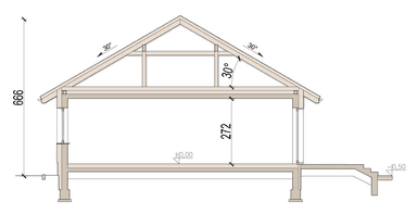 Przekrój domu jednorodzinnego Mokka 14