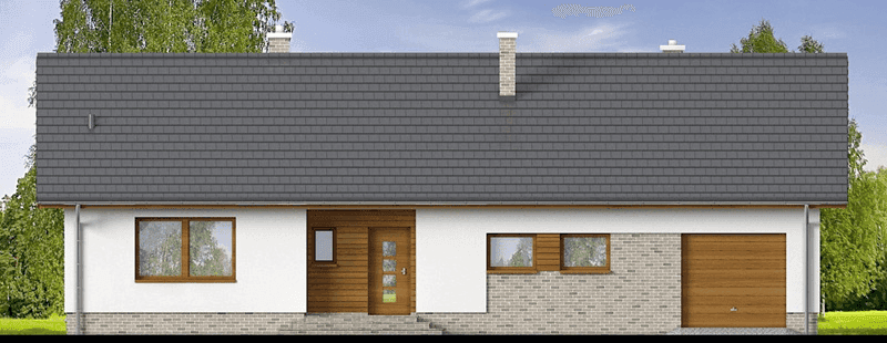 Elewacja frontowa domu jednorodzinnego Mokka 14