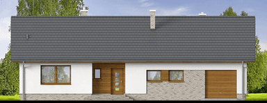 Elewacja frontowa domu jednorodzinnego Mokka 14