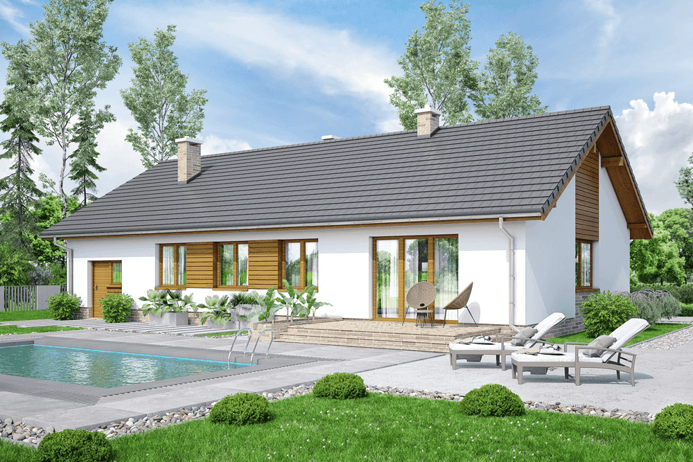 Wizualizacja domu jednorodzinnego Mokka 14