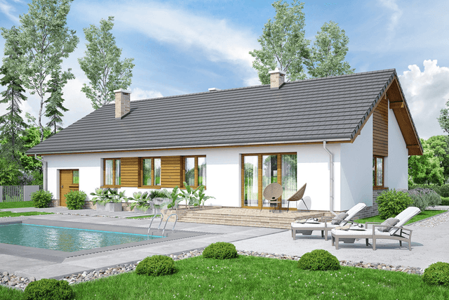 Wizualizacja domu jednorodzinnego Mokka 14