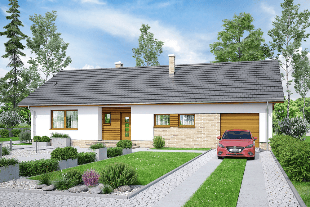 Wizualizacja domu jednorodzinnego Mokka 14