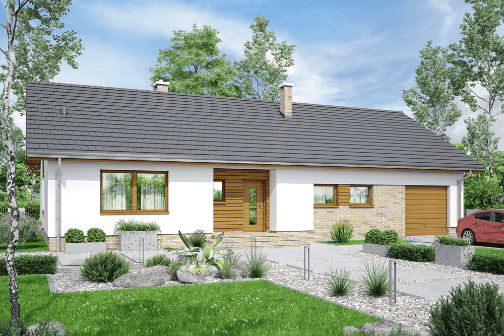 Wizualizacja domu jednorodzinnego Mokka 14