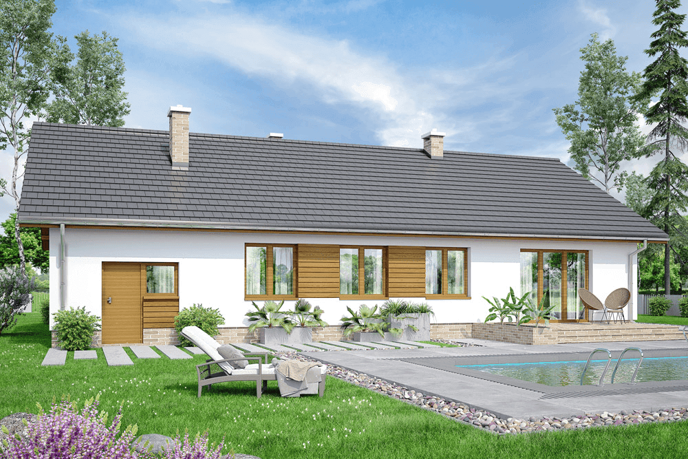 Wizualizacja domu jednorodzinnego Mokka 14
