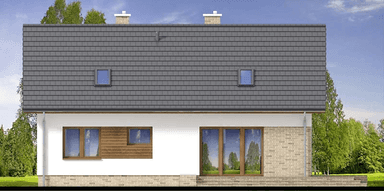 Elewacja tylna domu jednorodzinnego Mokka 15