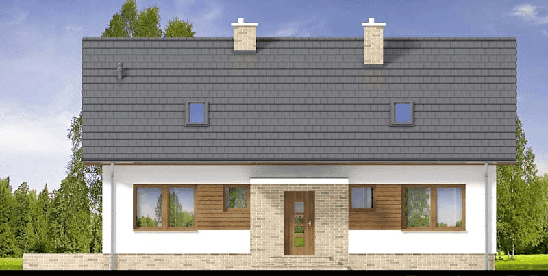 Elewacja frontowa domu jednorodzinnego Mokka 15