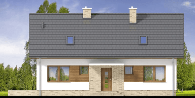 Elewacja frontowa domu jednorodzinnego Mokka 15