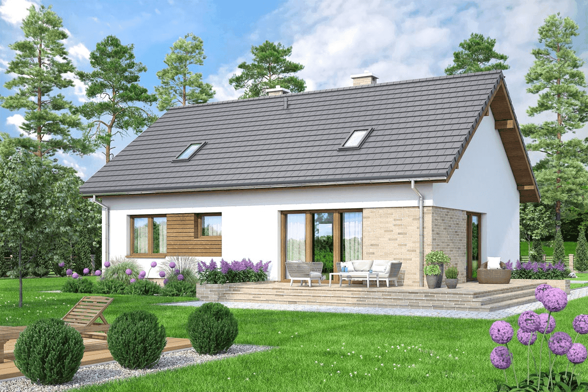 Wizualizacja domu jednorodzinnego Mokka 15