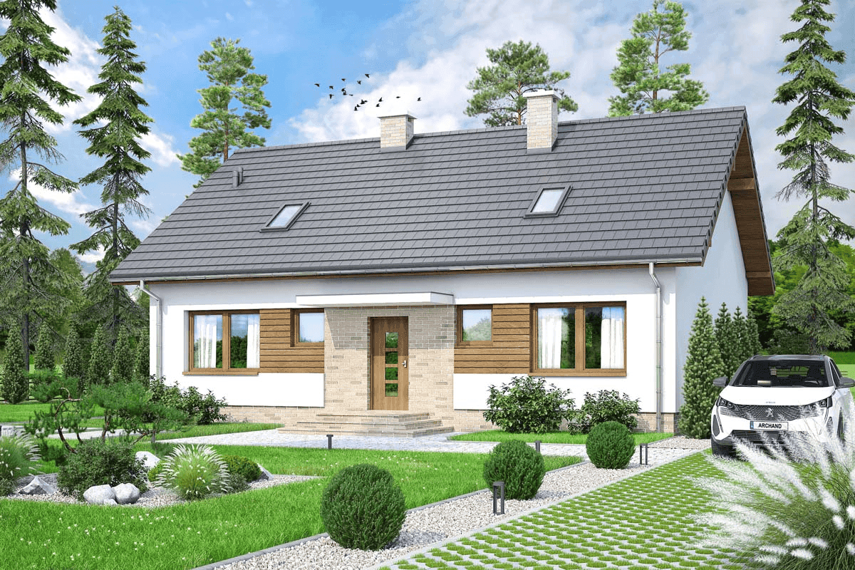 Wizualizacja domu jednorodzinnego Mokka 15