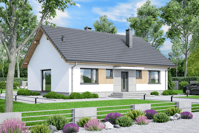 wizualizacja domu jednorodzinnego Mokka 16